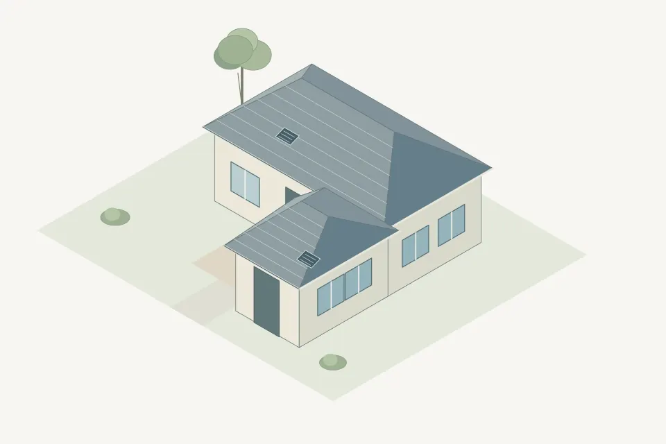 Illustration of a generic property with articulated footprint